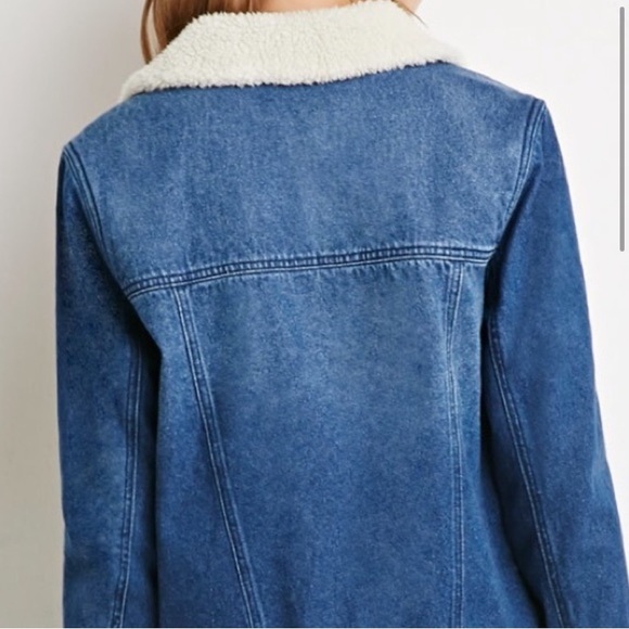 Forever 21 denim fur jacket - Picture 4 of 8